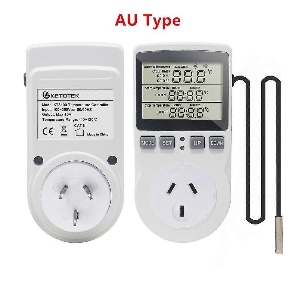 KT3100 Digital Thermostat Regulator Temperature Controller Heater Cooler Timer Switch Socket With for Heating Aquarium Heat Mat
