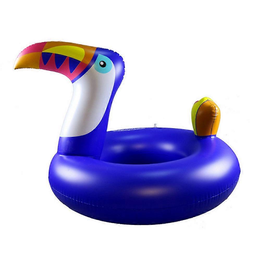 Blue Peafowl Swimming Ring Inflatable Pool Float