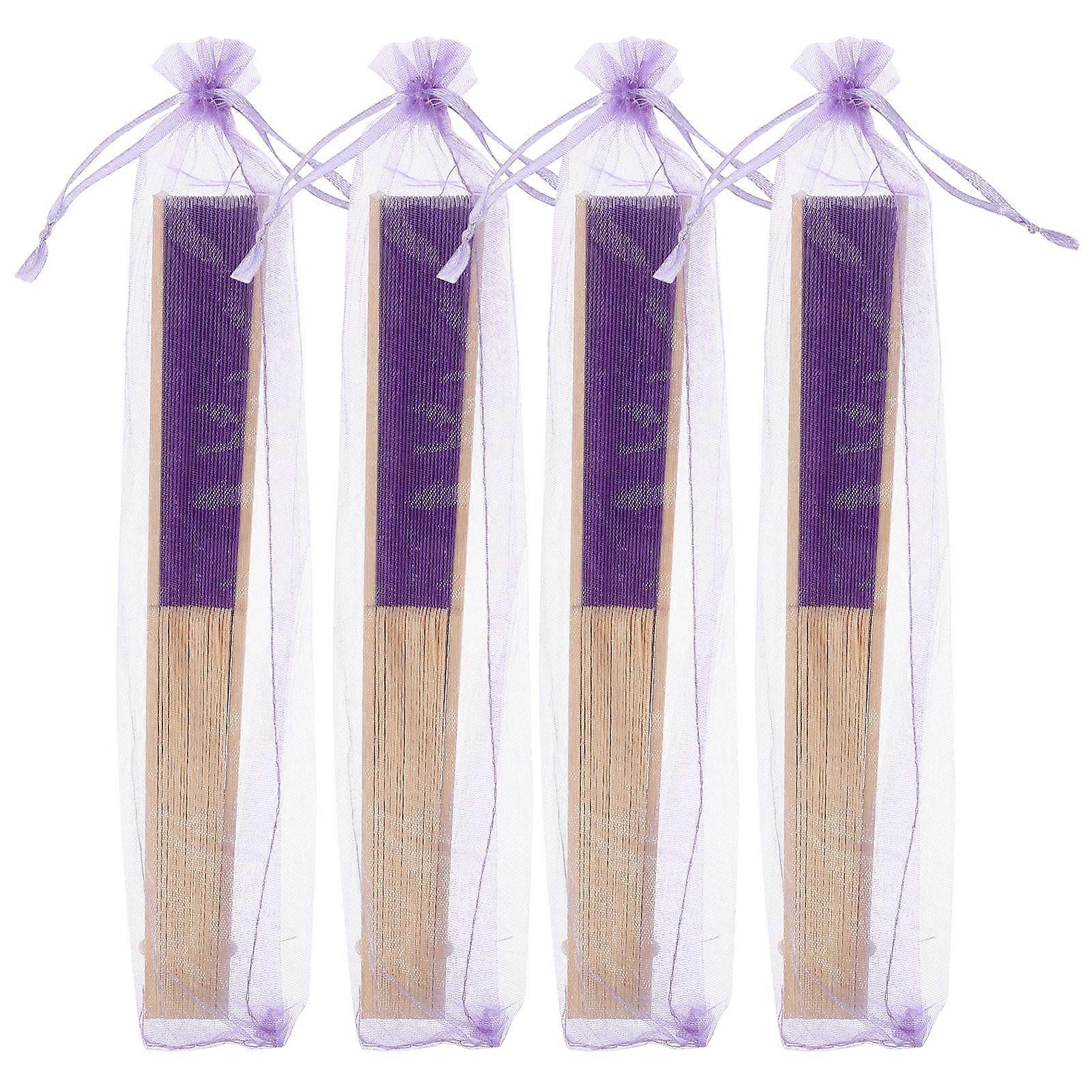 4pcs Chinese Handheld Folding Fan Chinese Style Stage Performance Fan for Dancing Party