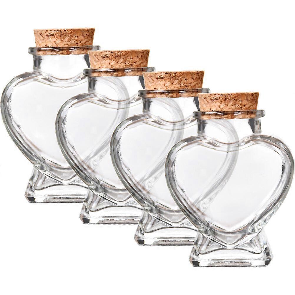 4 stücke Glas Wünschen Flaschen Sand Andenken Herz Typ Glas Favor Gläser Mit Kork Deckel
