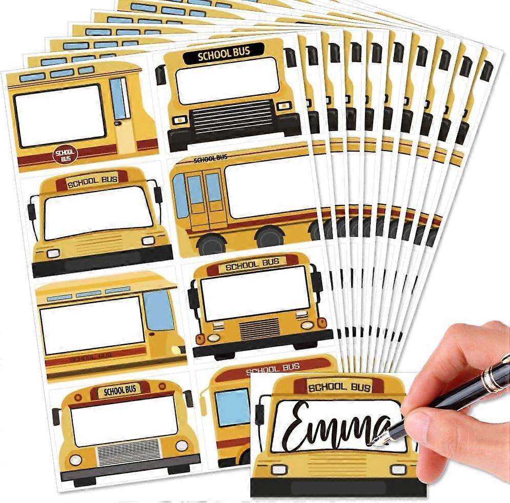 PVC Waterproof Blank Label Stickers Writable Adhesive Label Rectangle School Bus Sticker: 85x60mm 8pcs/sheet