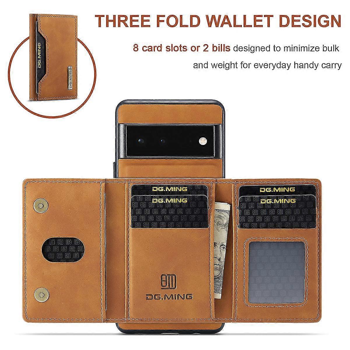 Detachable Card Pocket Wallet Case Compatible With Google Pixel 7 Pro/pixel 7, Pu Leather Protective Cover