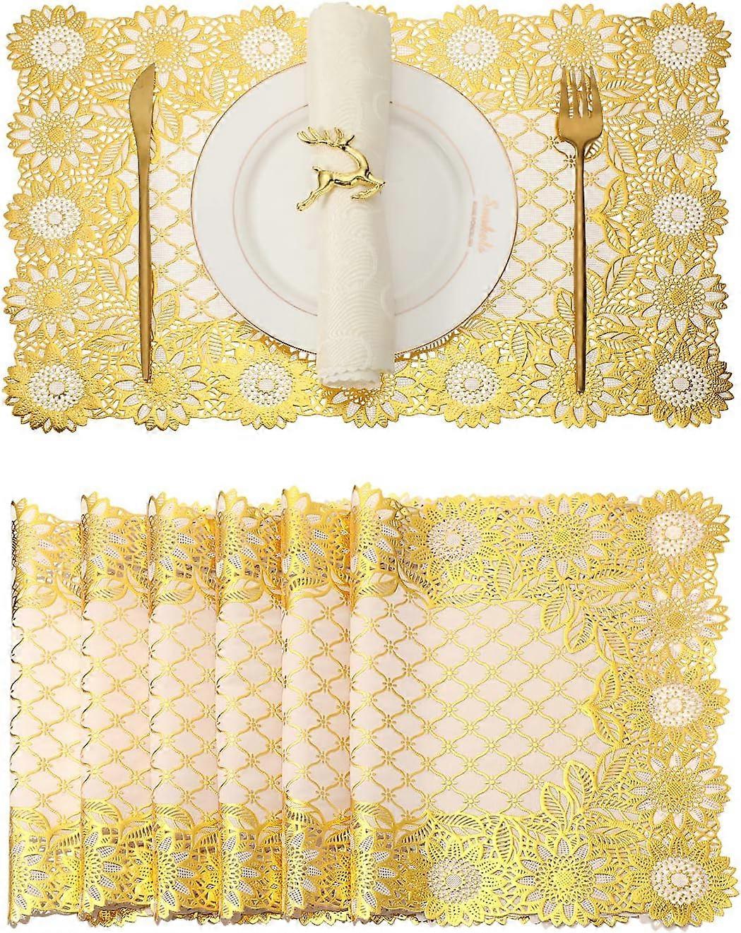 Lot de 6 sets de table, sets de table, sets de table pour table  dner, sets de table dors pour table de cuisine