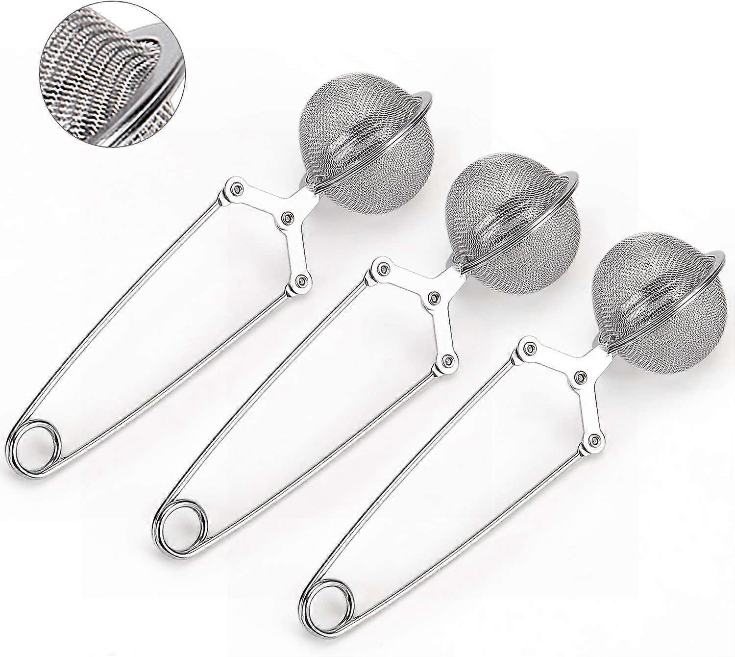 3 Pack Premium Stainless Steel Tea Strainer with Handle