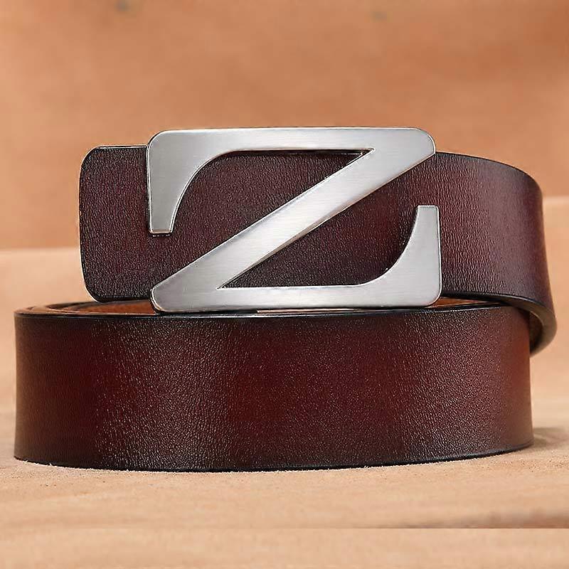 New Retro Smooth Buckle Belt Men's Oversized Leather Pure Cowhide Letter Belt Designer Belts Men High Quality