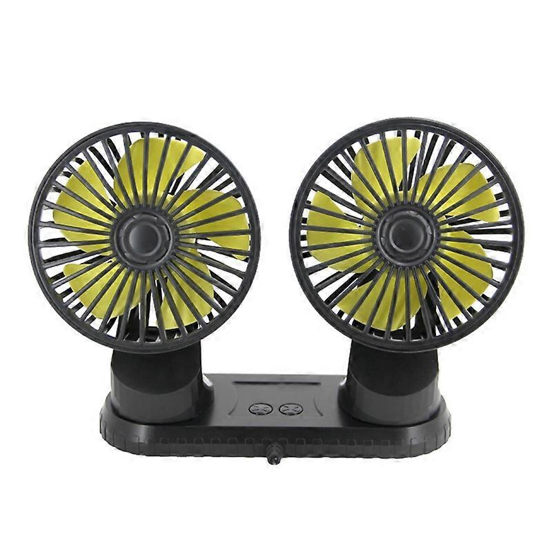Cooling Fan Adjustable 3 Levels ABS USB Double-headed Car Electric Cooling Fan for Dashboard