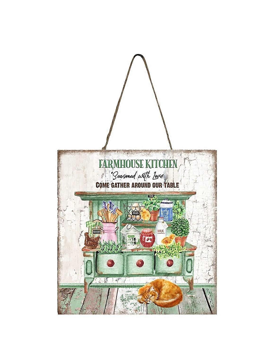 Mini letrero de madera de cocina de granja 5 "x 5"