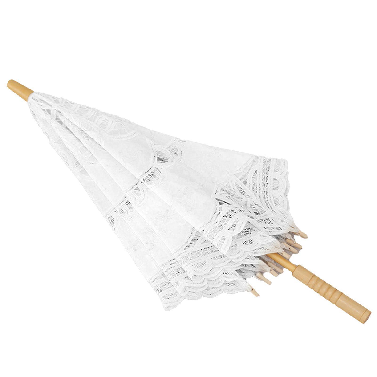 Exquisite Umbrella Multi-use Cotton Lace Flower Pattern Visual Effect Sunshade for Photography