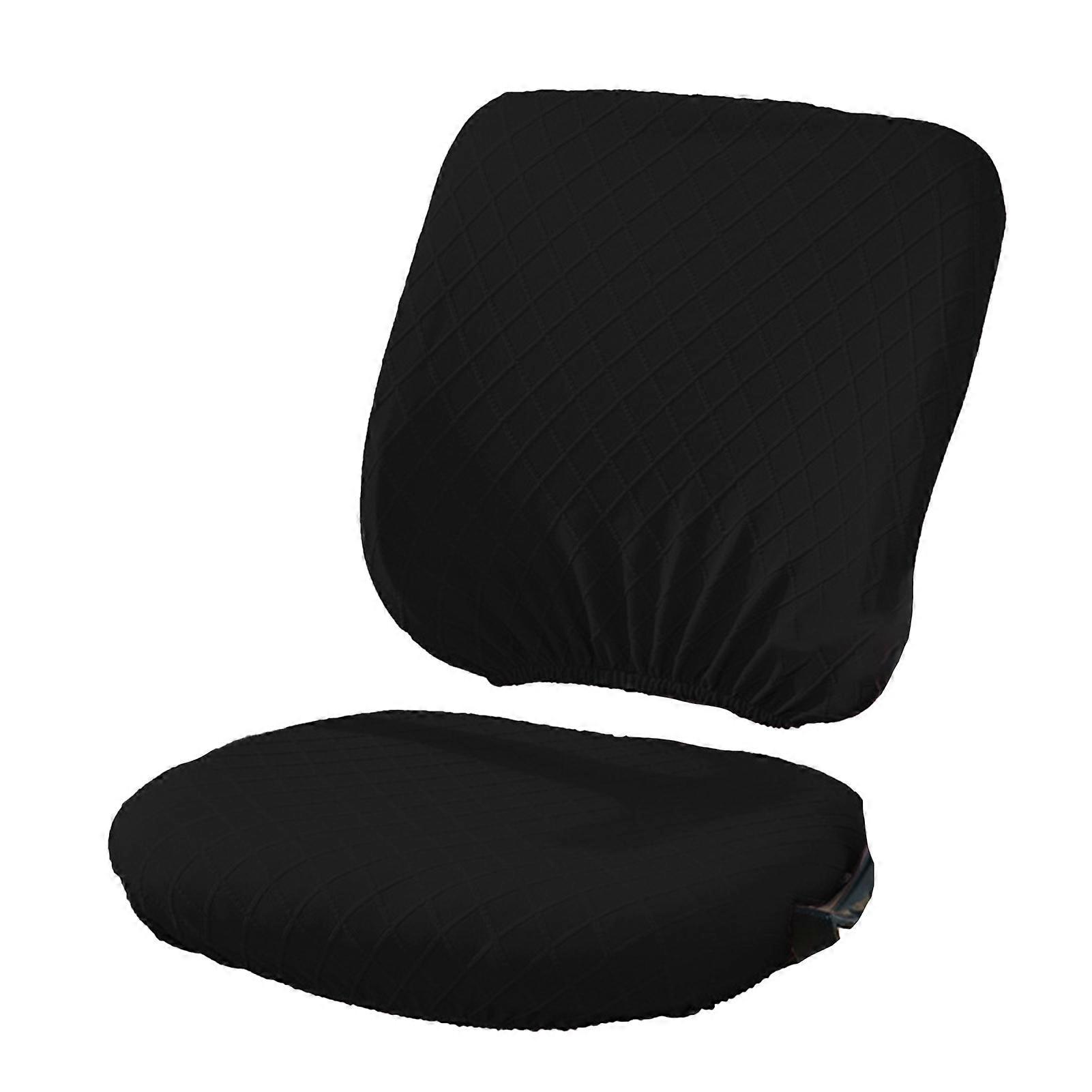 1 Set Chair Cover Simple Style Anti-slip Durable Soft Elastic Universal Dustproof Split Design Office Computer Armchair Slipcover for Hotel