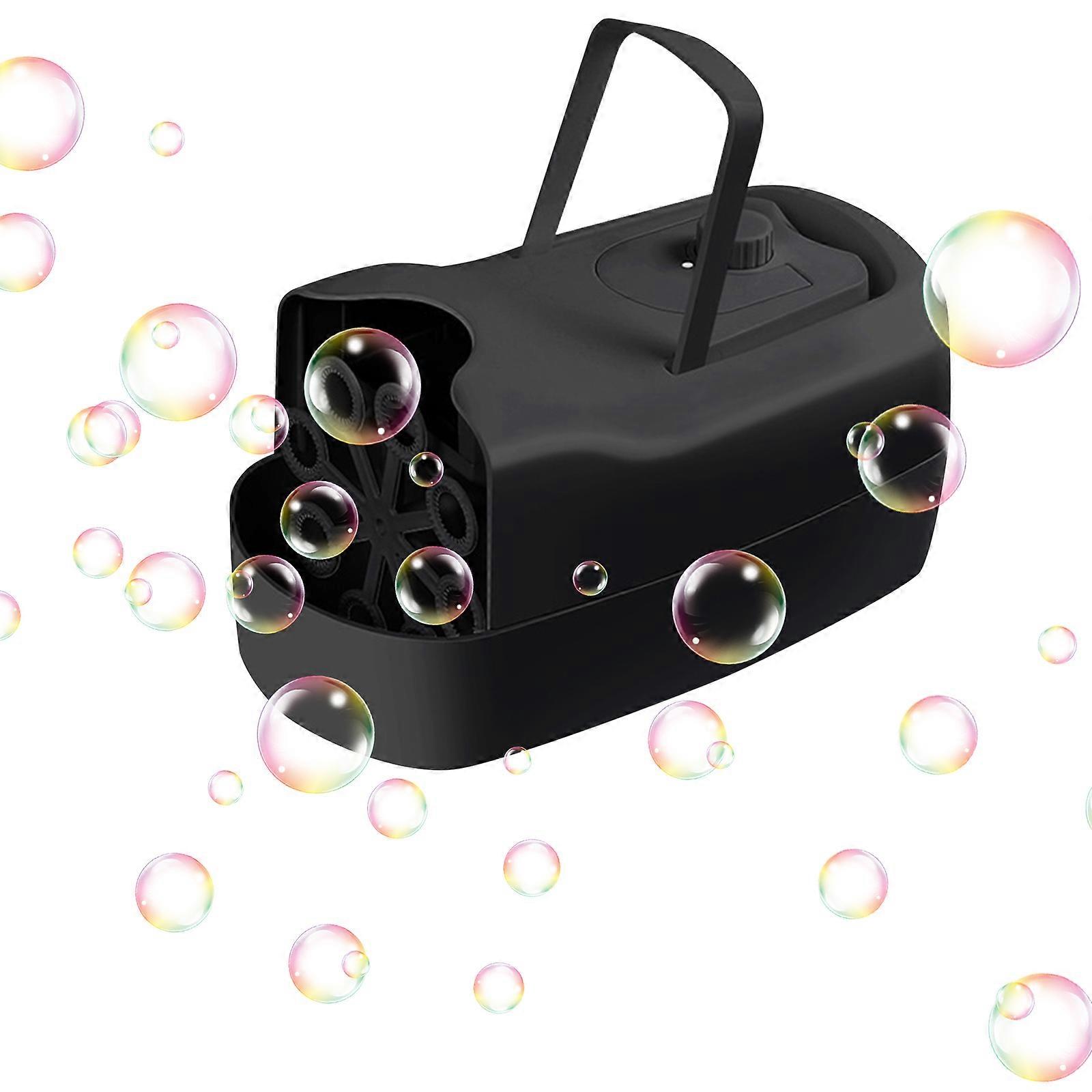 2023 Bubble Machine Automatic Bubble Blower, 10000+ Bubbles Per Minute with 2 Speeds, 8 Wands Bubble Maker Plug-in or Batteries Bubbles Summer Toys fo