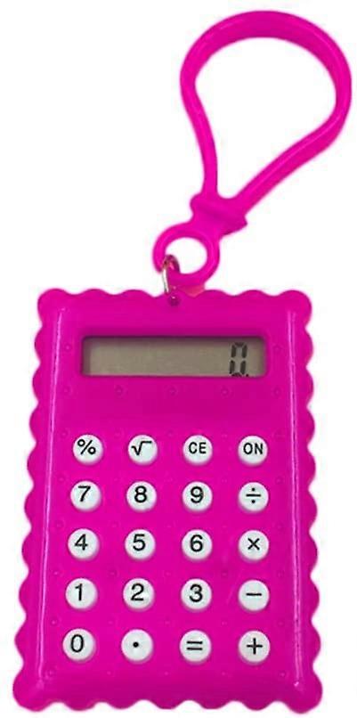 Pocket Student Mini Electronic Calculator Biscuit Shape School Gift Pink