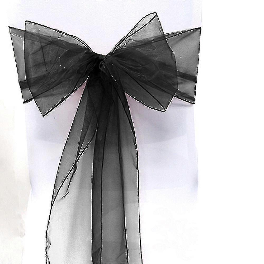 Organza κάλυμμα καρέκλας φαρδύ τούλι τόξα κορδέλα γραβάτα γαμήλιο πάρτι ξενοδοχείο Decoration_