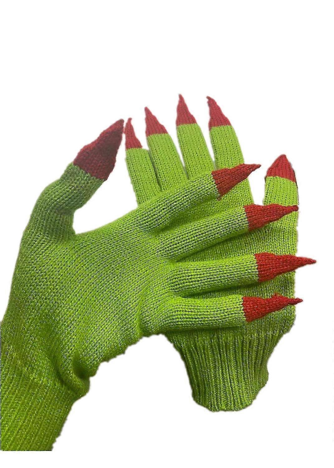 Spoof Monster Green Five Finger Hand Gloves