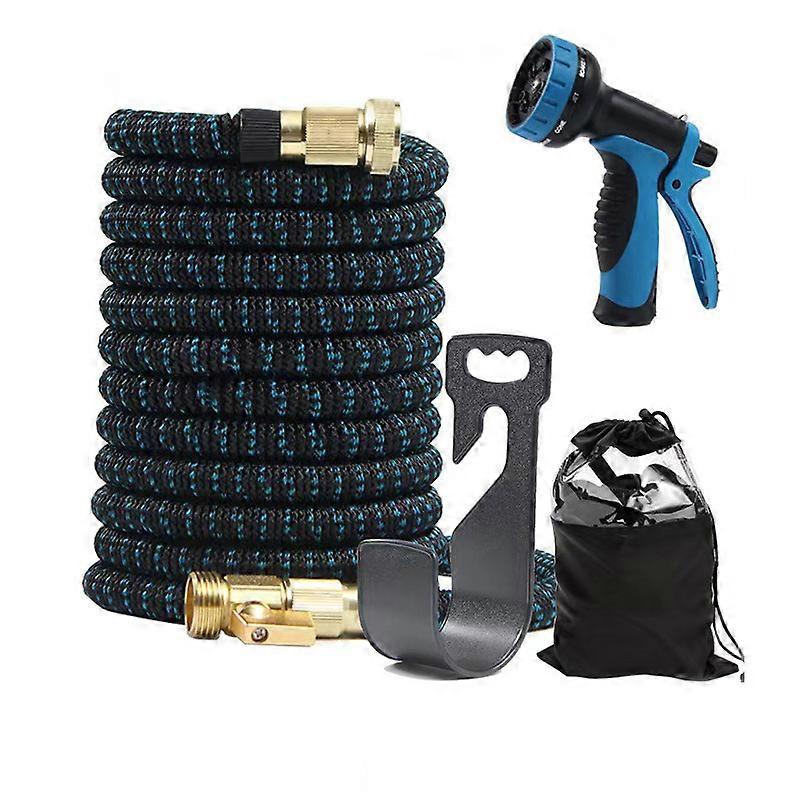 15m garden hose hose with 9-function nozzle and durable 3-layer latex, hose with solid fittings