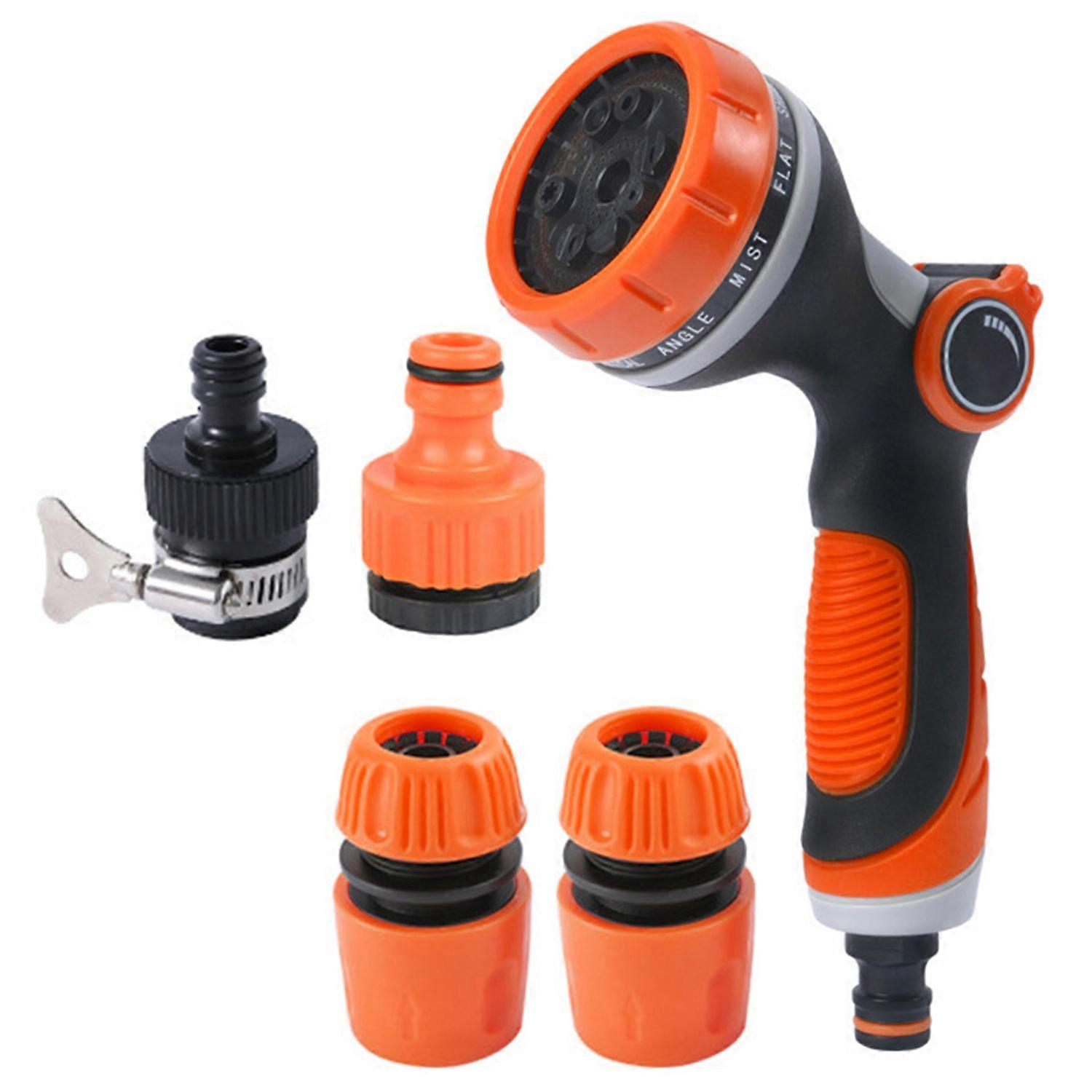 1 Set Garden Hose Nozzle with Thumb Control Heavy Duty 10 Patterns Multifunctional High Pressure