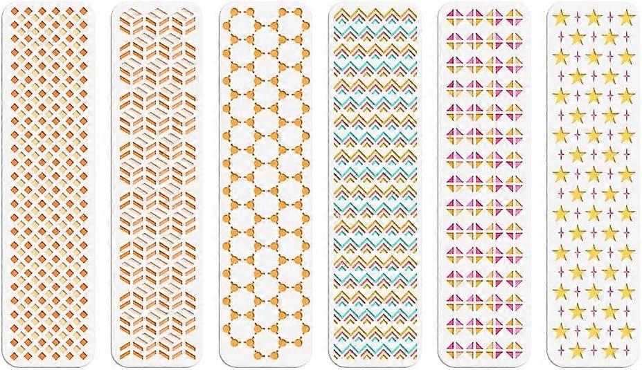 6Pcs Texture Theme Painting Stencils Reusable Drawing Stencil Border Stencil Decorative Stencil Template for Painting on Wood Fabric Paper Walls Canva