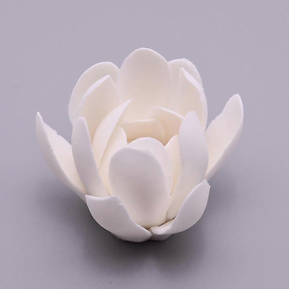 Lotus Porcelain Incense Holder Home Display Decorations White 4.7x5.2x5.2cm Hole: 2.1mm