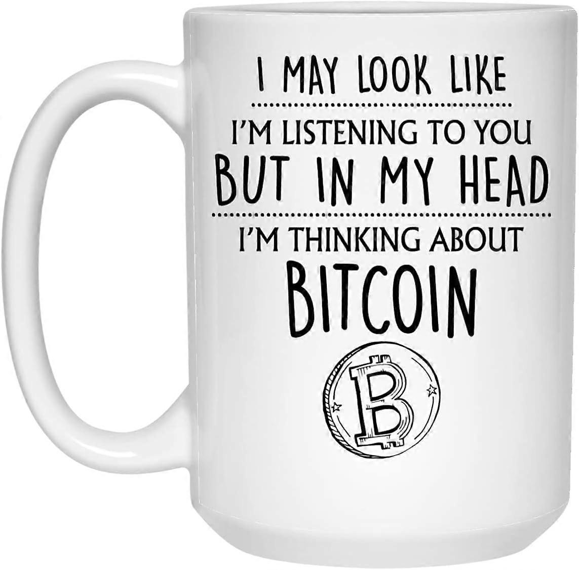 Tasse Bitcoin, Cadeau Bitcoin, Penser à Bitcoin, Cadeaux Bitcoin Drôles Pour Lui, Mari, Petit Ami, Tasse à café Bitcoin Cryptocurrency 11oz