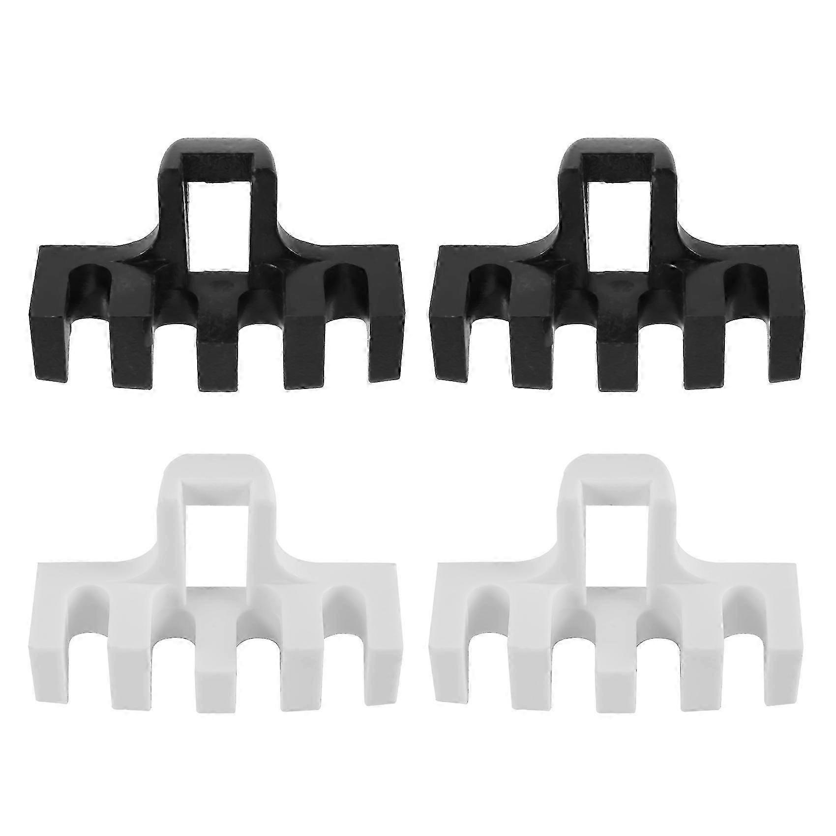 4 Pcs Badminton Racket Stringing Machine Tool Racquets Pressure Reducer Load Spreader Adapter Attachment Black And White