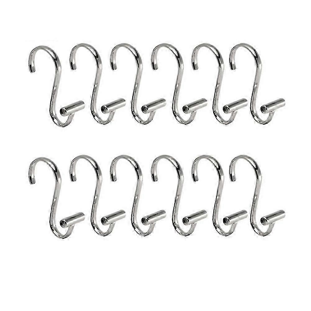 24pcs S-Shaped Shower Curtain Hooks for Bathroom
