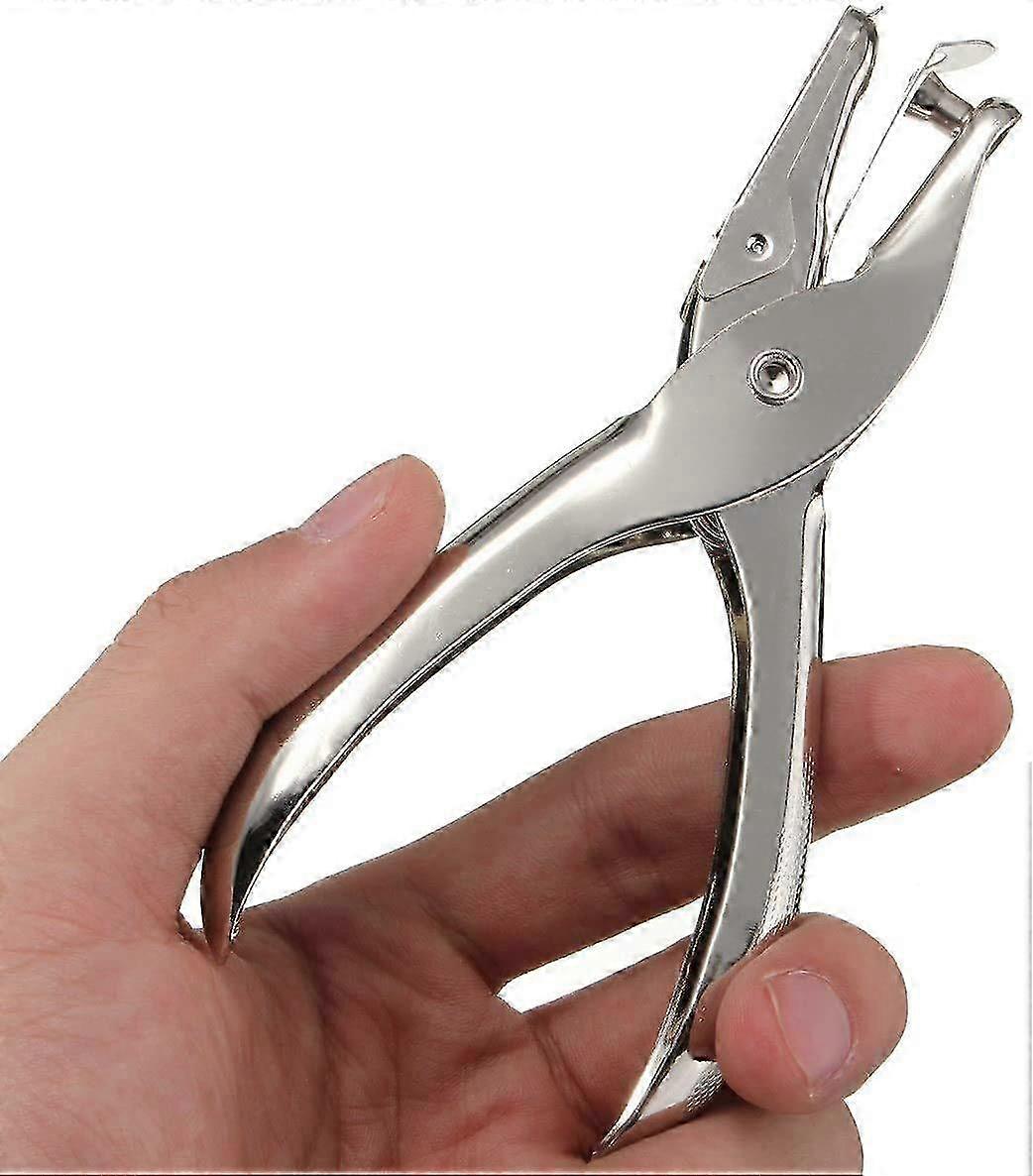 Single Hole Pliers Punch, Chrome Metal Perforator with 10 Sheet Capacity
