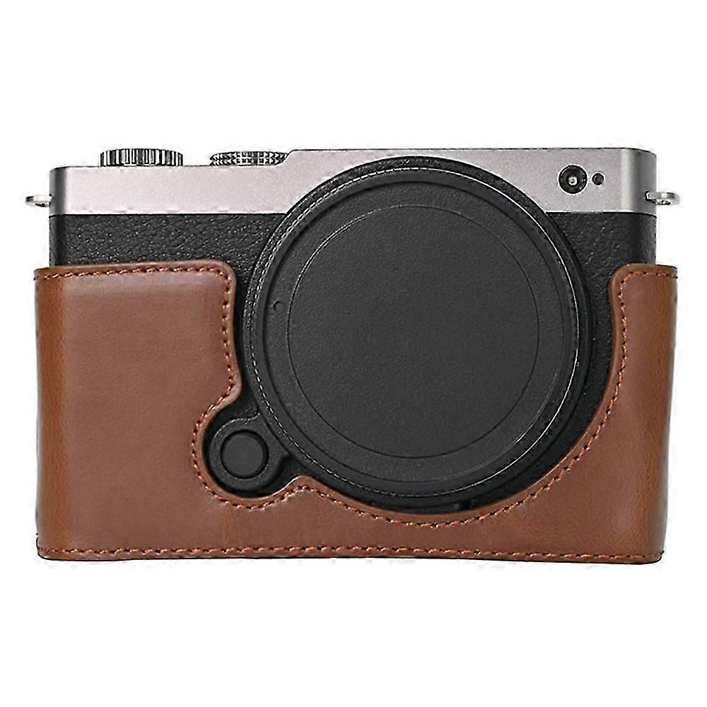 For Panasonic Lumix S9 Camera Case PU Leather Half Cover with Battery Opening Bottom