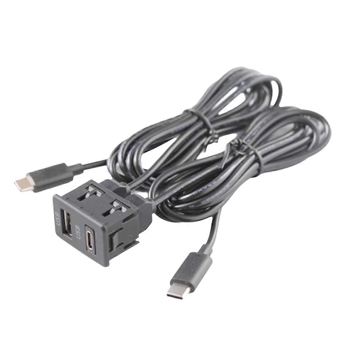 Car Android Navigation Machine Double TYPE-C Input to USB+USB-C Interface Panel Extension Cable Ada