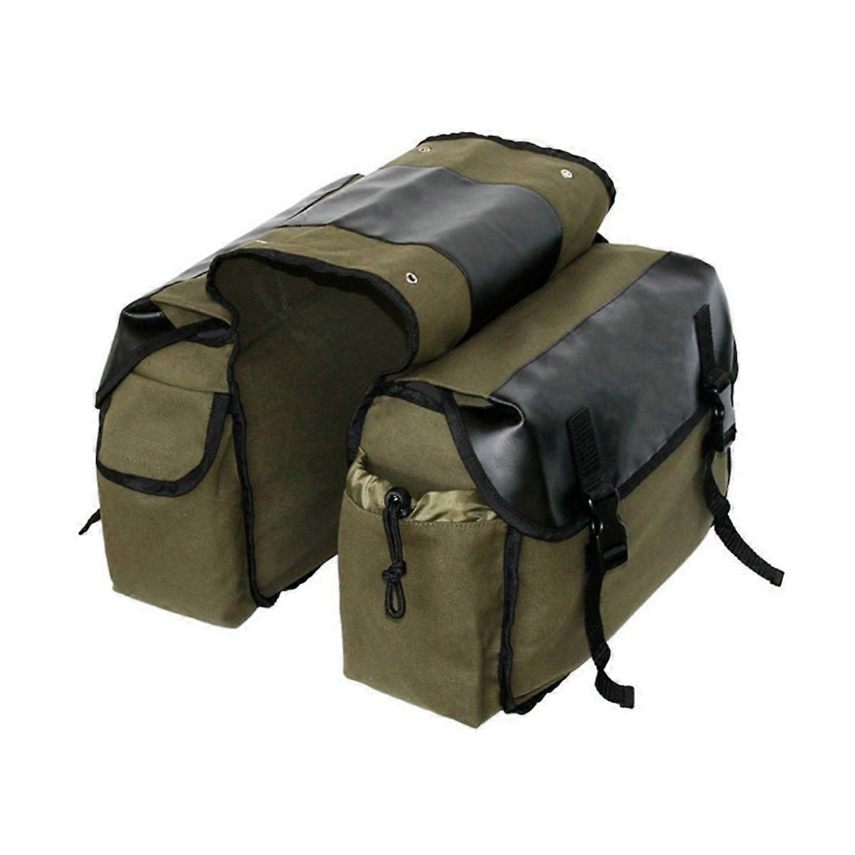 Motorcycle Bicycle Large Capacity Saddle Bag Cycling Canvas Waterproof Saddle Box Side Tool Bag Rea
