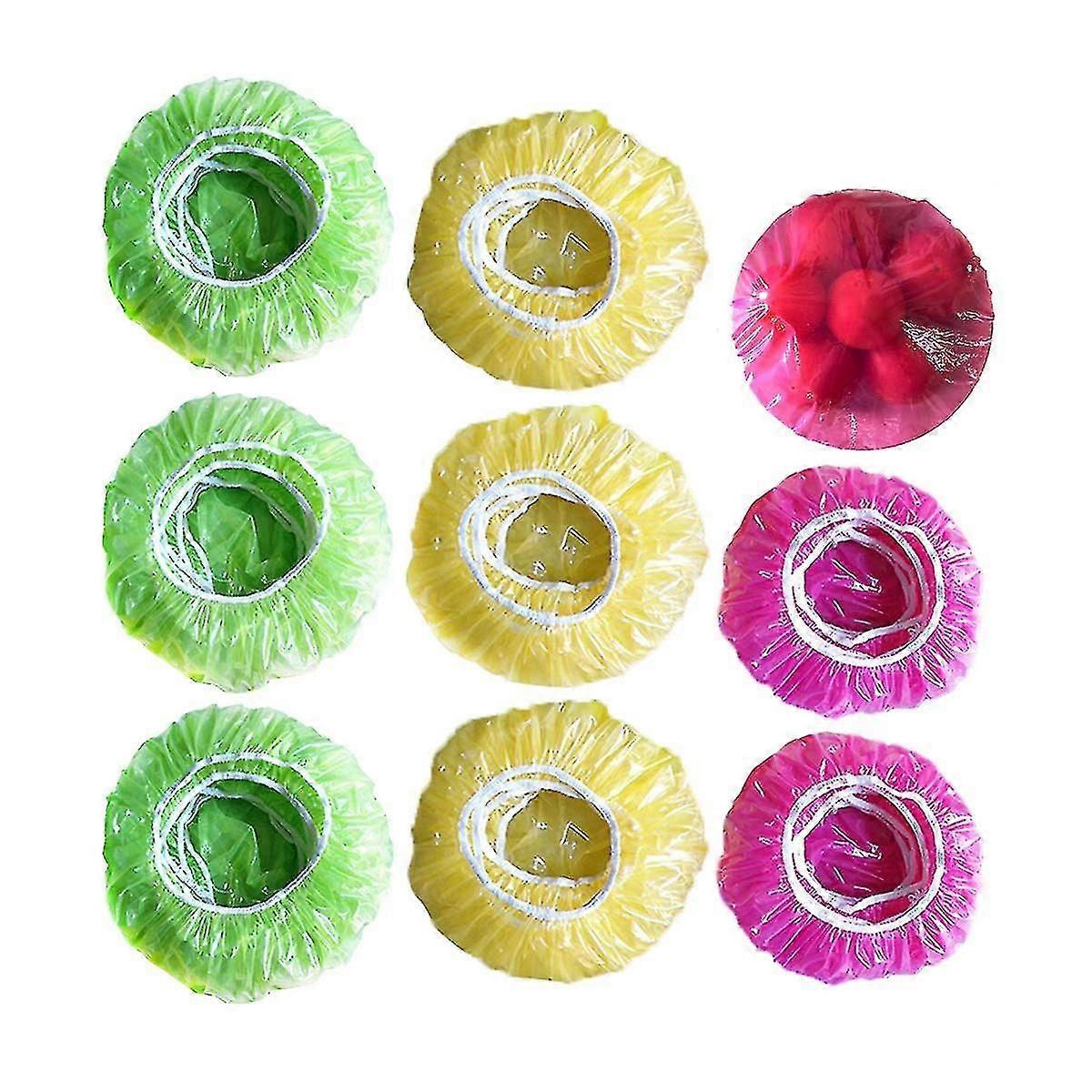 100pcs Elastic Food Storage Covers Reusable Stretch Plastic Wrap Bowl Covers