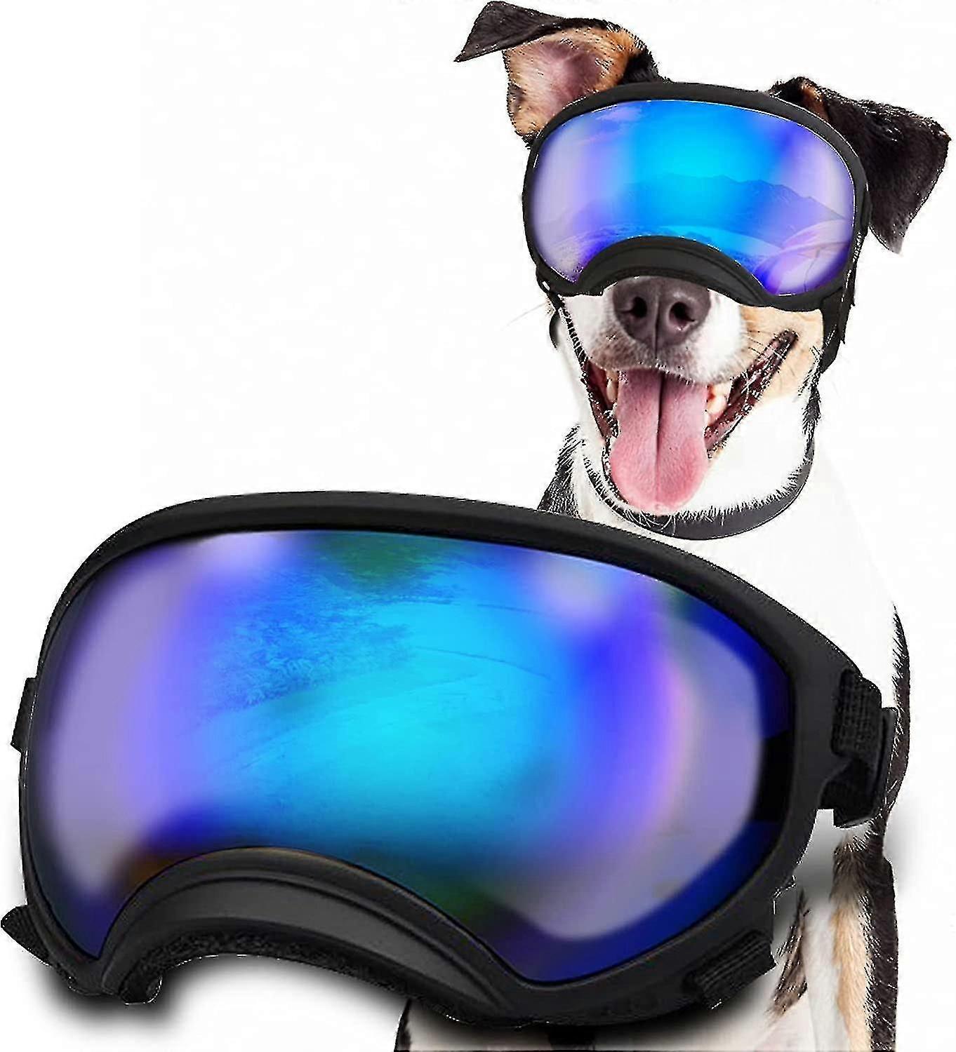 Ayarlanabilir Askılı Köpek Gözlükleri - Uv Koruması, Orta Cins Köpekler İçin Rüzgar Geçirmez ve Toz Geçirmez Güneş Gözlüğü