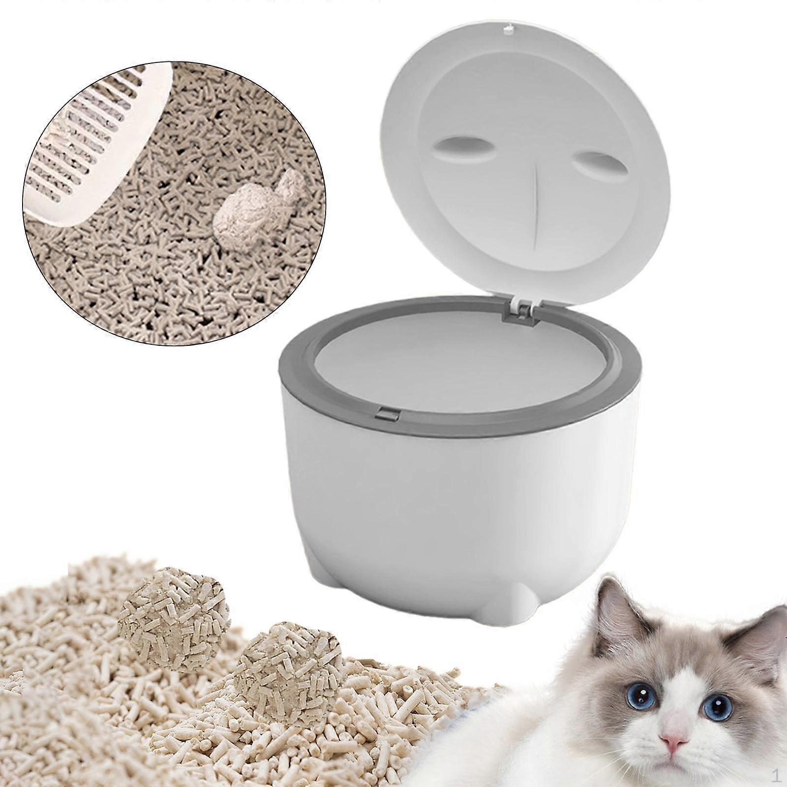 Cat Litter Trash Can with Lid Tray Kitten Potty, Dog Bin for Small