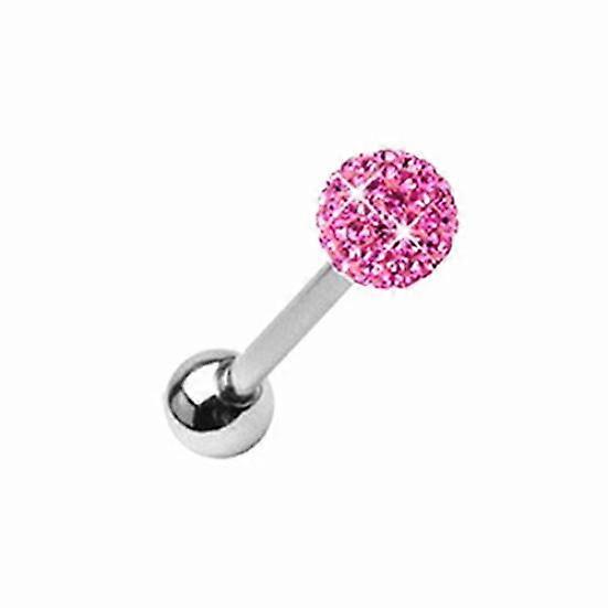 Surgical Steel Rhinestone Ball Barbell Bar Tongue Ring Studs Piercing Pin