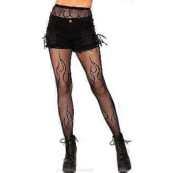 Damen Flame Netzstrümpfe Hohe Elastizität Leggings Mesh Strumpfhose Strumpfhose-Gut