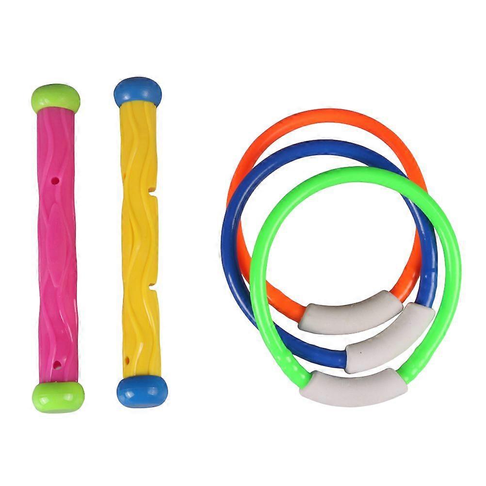 5 PCS Colorful Diving Sticks Pool Sink Diving Ring Toys Swimming Pool Toys for Kids Diving (Random Number and Color)