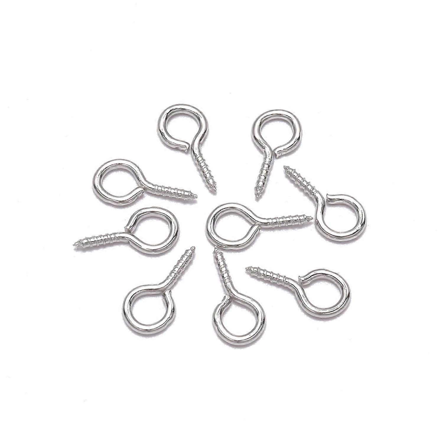 200pcs Eye Hooks Eye Hooks 12x5.5mm/0.5x0.2in Bright Color Manual Grinding Polishing DIY Making Eyel