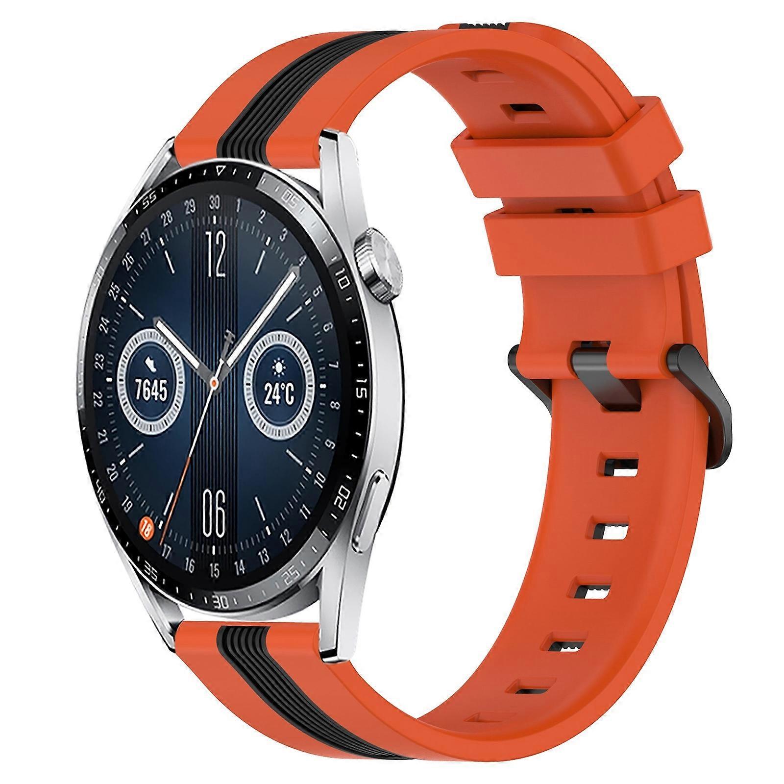 Para Huawei Watch GT3 42 mm 20 mm Correa de reloj vertical de silicona bicolor