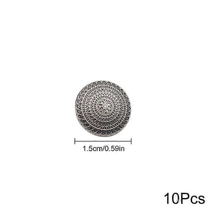 10pcs Metal Button DIY Round Shape Garment Accessories Shank Buttons Coat Button Crafts Alloy Repair Sewing Suit