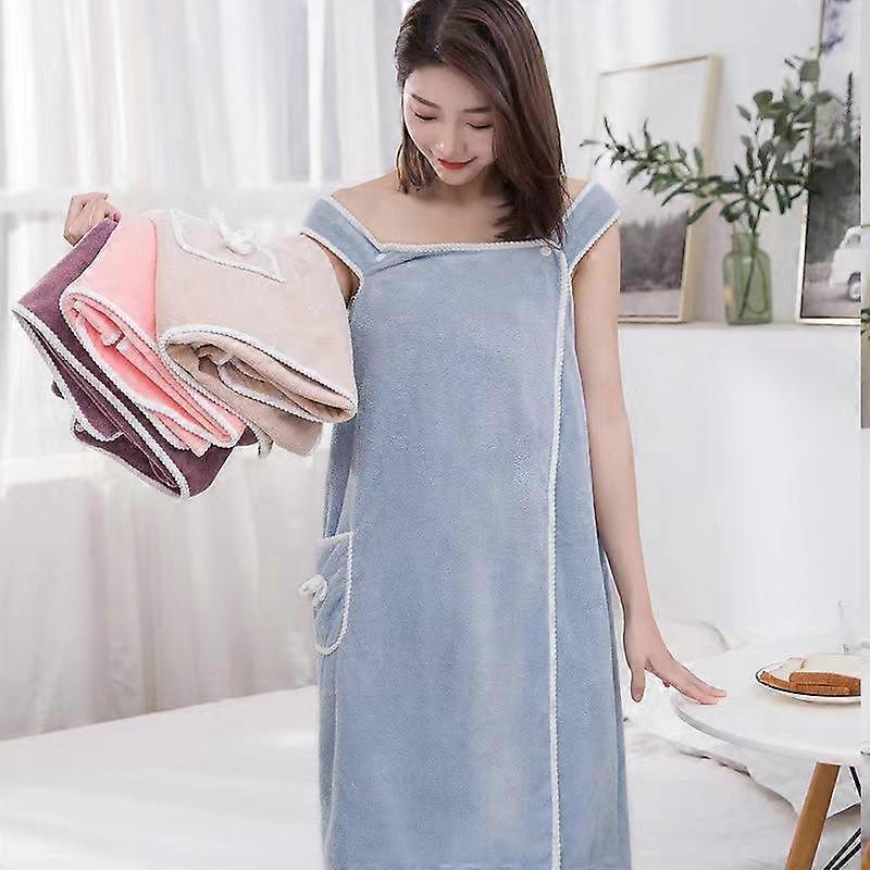 Coral velvet skirt hemmed bath towel adult wrap wearable bath towel