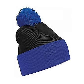 Men's Beechfield Snowstar Two-tone Beanie B451 One Size Black\/bright Royal