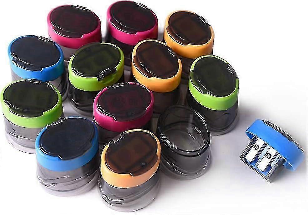 Pencil Sharpeners - [12 Pack]: Double Hole Colored Pencil Sharpener