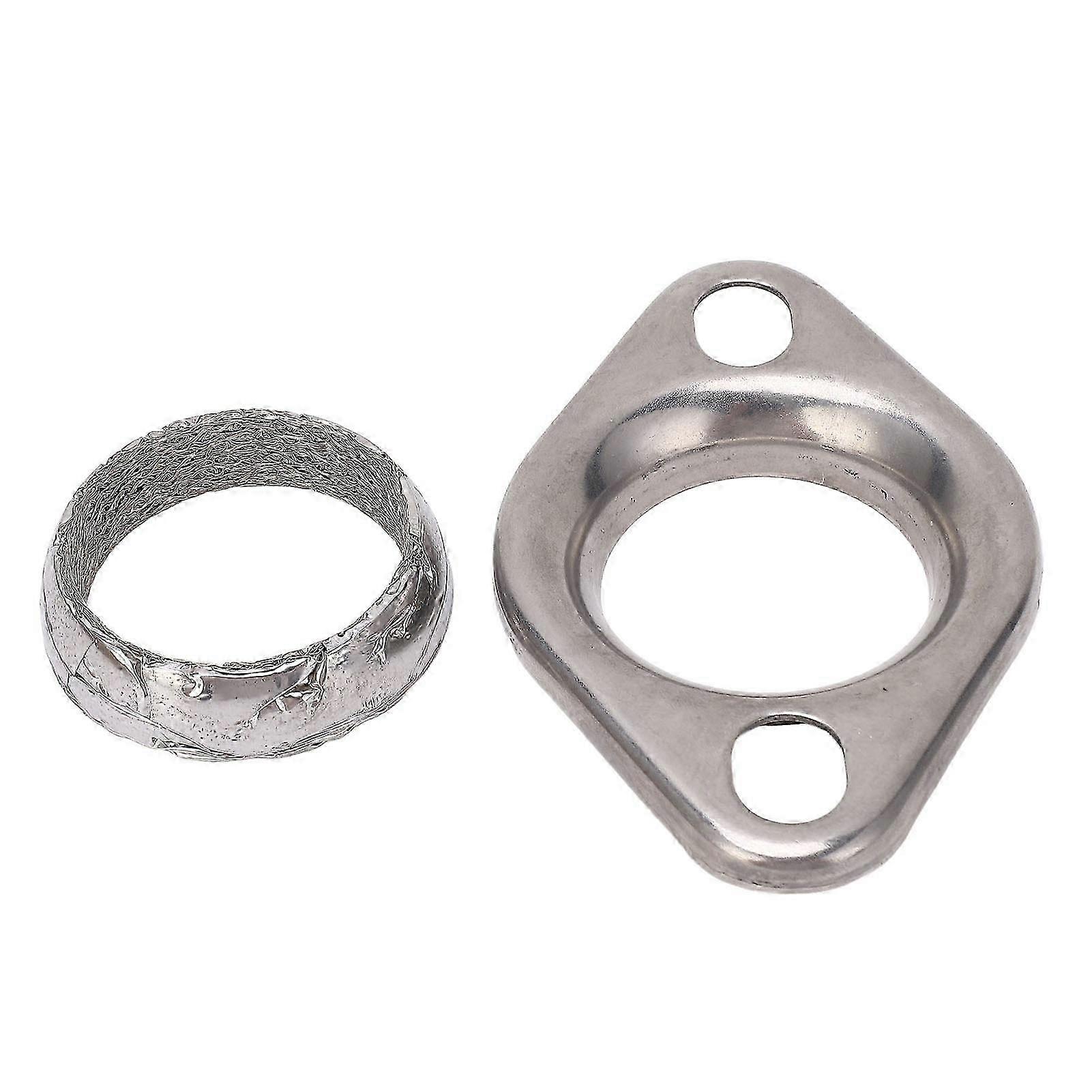 Stainless Steel 2 - inch 2 - Bolt Oval Exhaust Pipe Flange Fitting with Gasket