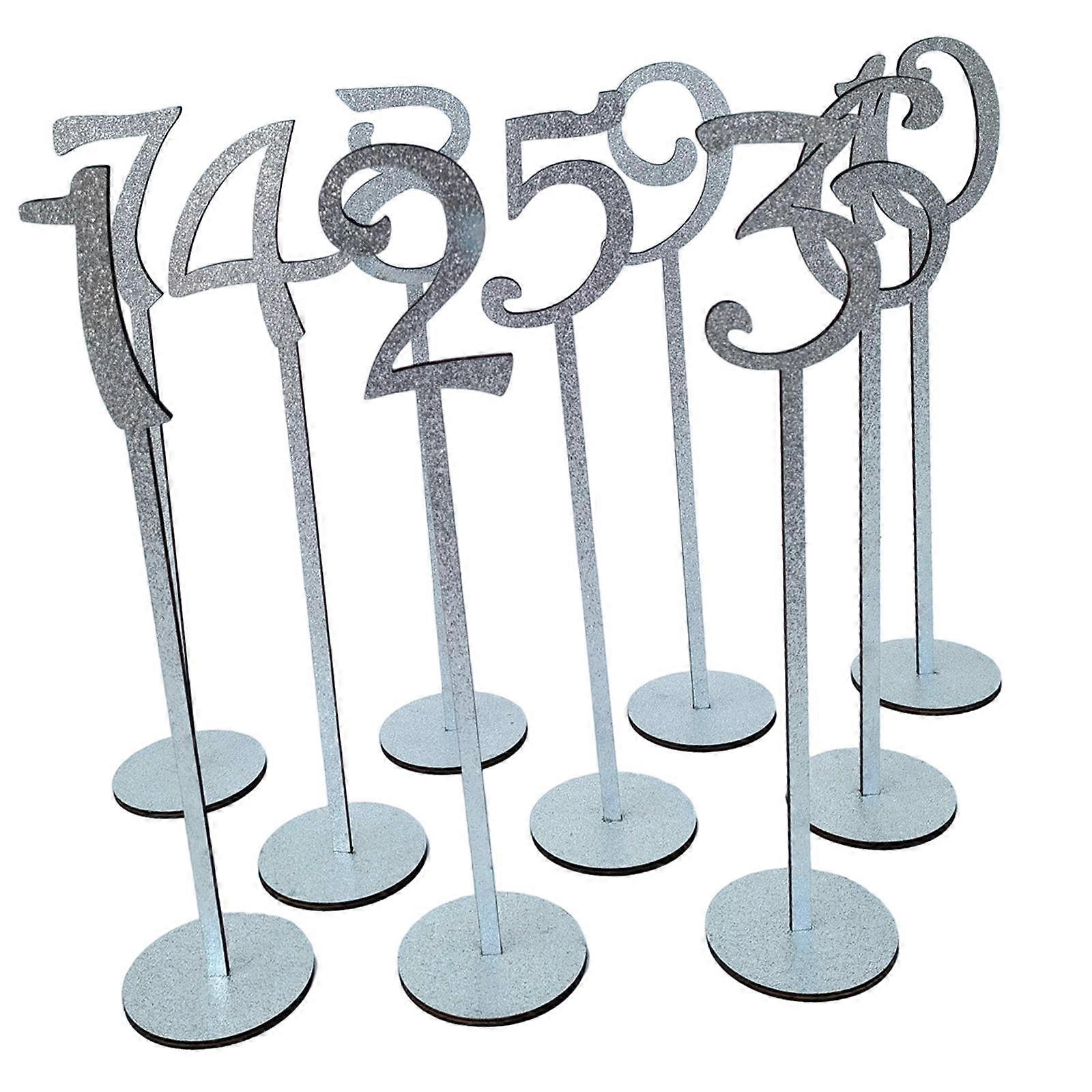 Table Numbers Place Card Holders Decor Wood with Base Table Number Holders Table