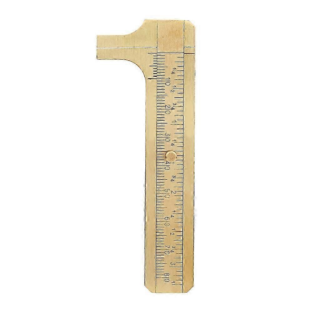 Double Scale Vernier Caliper Brass Jewelry Maker Measuring Ruler Authenticate Caliper80mm
