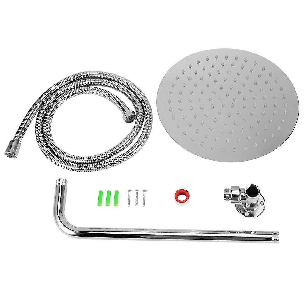 G1/2 Thread Stainless Steel Round Shower Head Set 8-Inch Rainfall Style for Modern Bathrooms, High Pressure, Easy Installation