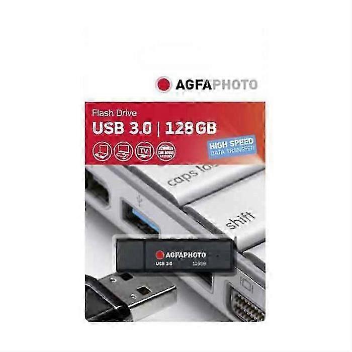 AGFA 128GB Black USB Flash Drive - USB 3.0 - Read Speed 55MB/s - Write Speed 20MB/s