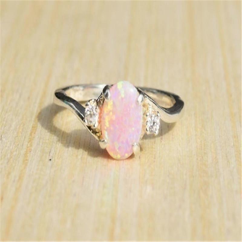 Natural Gemstone Genuine Orange and Blue Multicolor Opal Diamond Ring