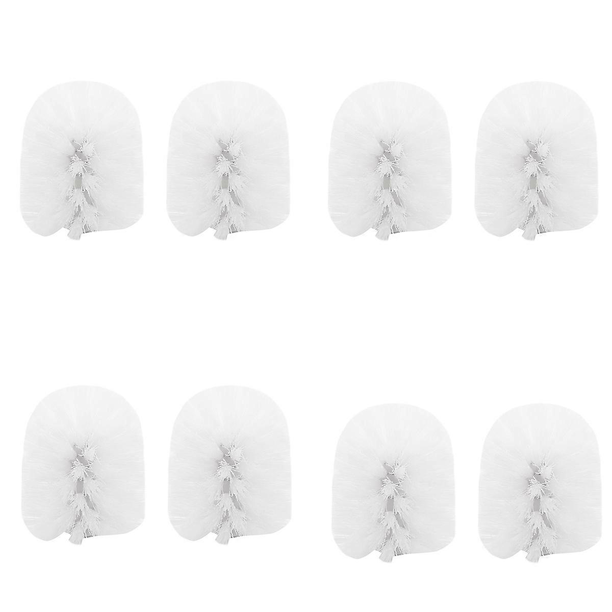 Replacement Spare Bathroom Accessory Plain Plastic Toilet Cleaning Brushes Holders White (8x White
