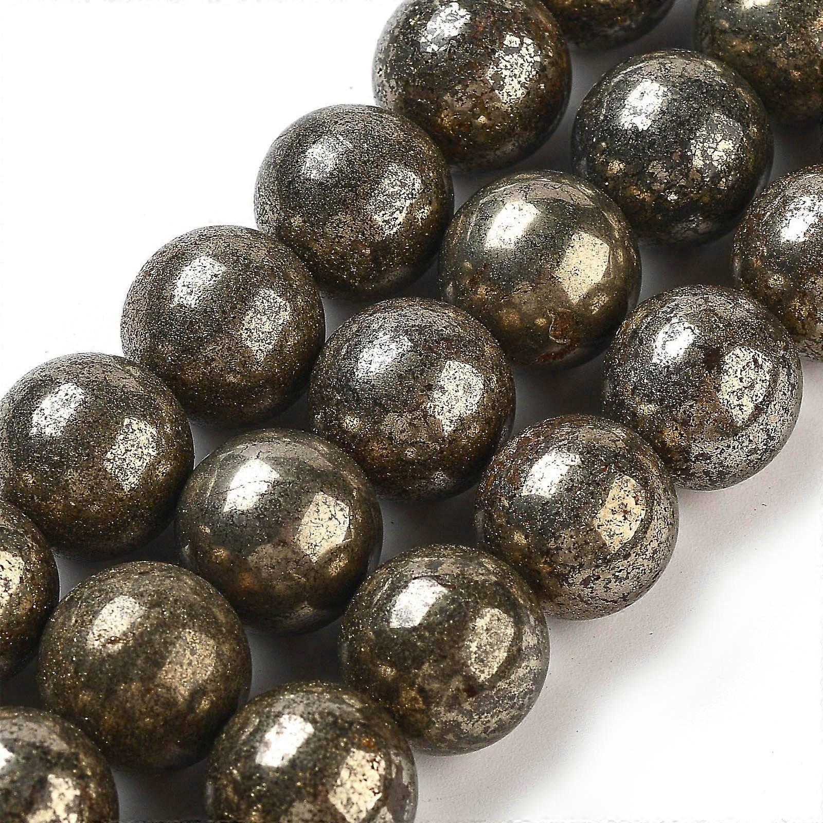 Craft Beads Natural Pyrite Round Beads Strands Grade A