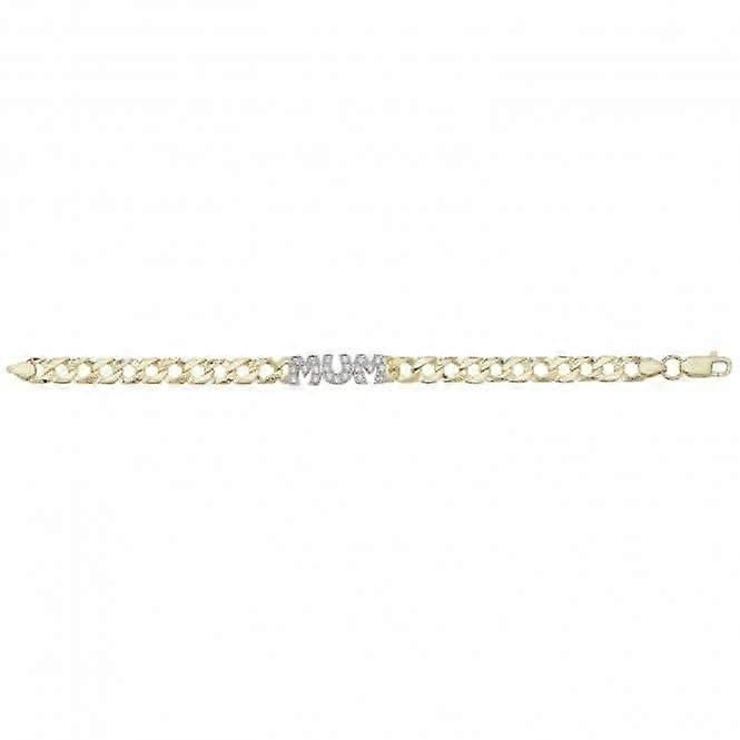 9ct Yellow Gold Zirconia Mum Bracelet BR596