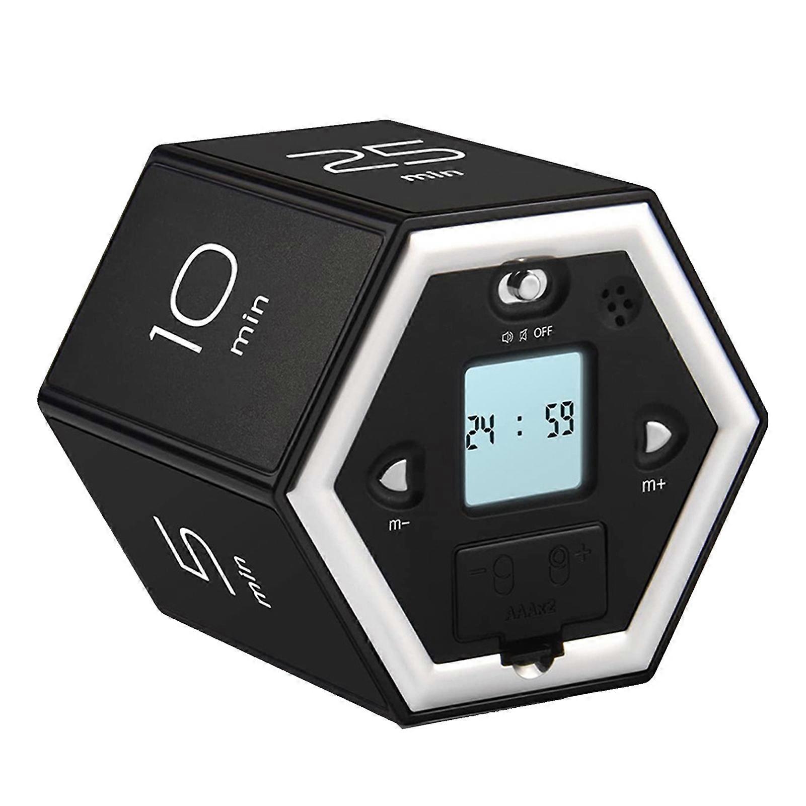 Digital Clock Cubes Kitchen Hexagon Timer for Studying Cooking Exercising Easy To Use Magnetic Flip Focus-timer